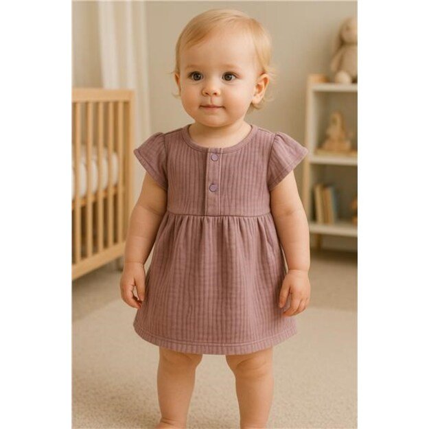 Kūdikių muslino suknelė New Baby levandų spalvos, 86 (12-18m)