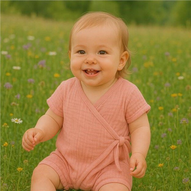 Baby Summer Muslin Jumpsuit New Baby rožinis, 86 (12-18m)