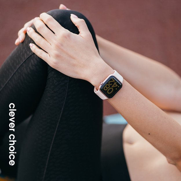 „Crong Liquid“ – „Apple Watch“ dirželis 44/45/46/49 mm (smėlio rožinis)
