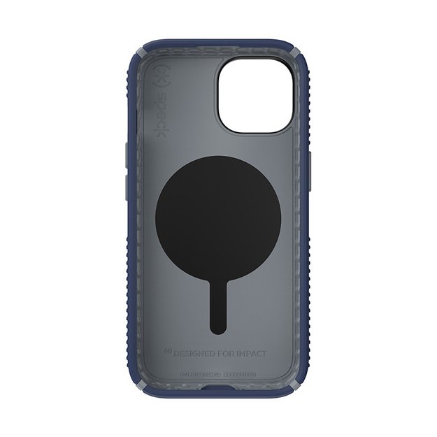 Speck Presidio2 Grip ClickLock & Magsafe – dėklas, skirtas iPhone 16e / iPhone 15 / iPhone 14 / iPhone 13 (pakrančių mėlyna / dulkių pilka / balta)