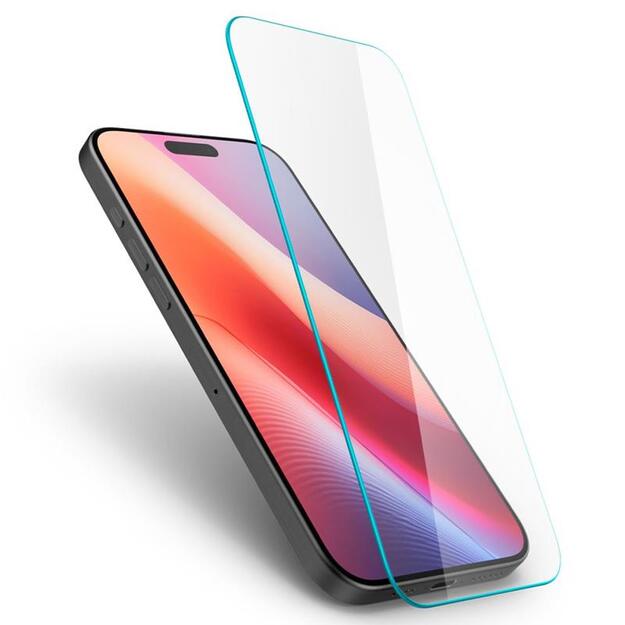 „Spigen Glas.TR Slim“ – grūdintas stiklas, skirtas „iPhone 16“ / „iPhone 15“