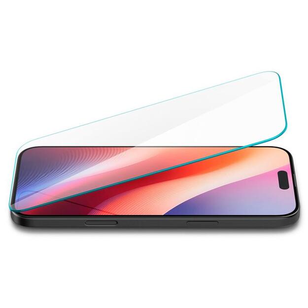 „Spigen Glas.TR Slim“ – grūdintas stiklas, skirtas „iPhone 16“ / „iPhone 15“