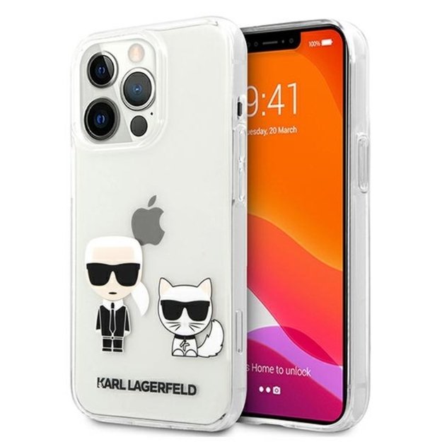 Karl Lagerfeld Ikonik & Choupette dėklas, skirtas iPhone 13 Pro Max (skaidrus)
