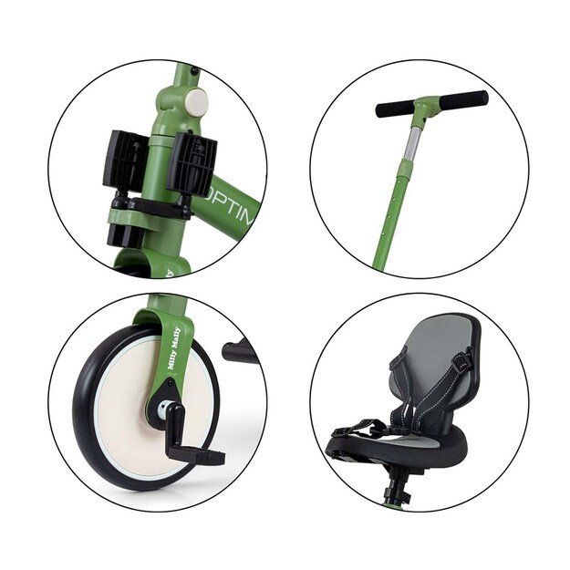 Milly Mally Optimus Max 5in1 tricycle with guide bar green