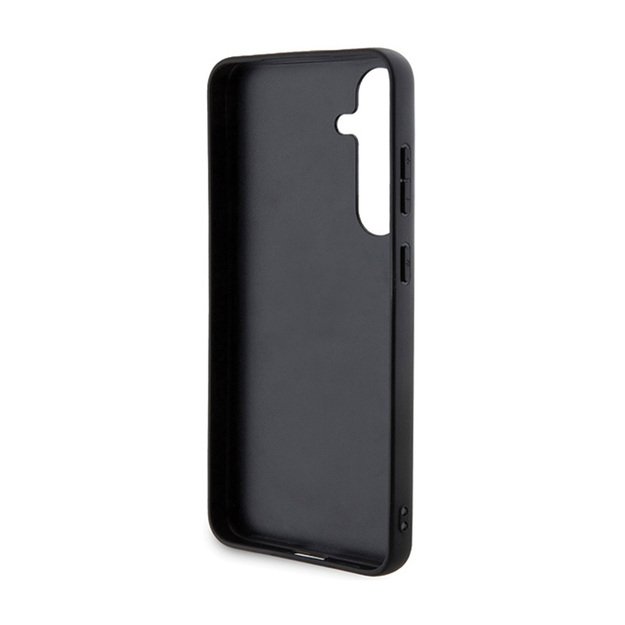 Karl Lagerfeld Saffiano Karl & Choupette metalinis segtukas – Samsung Galaxy S24 dėklas (juodas)