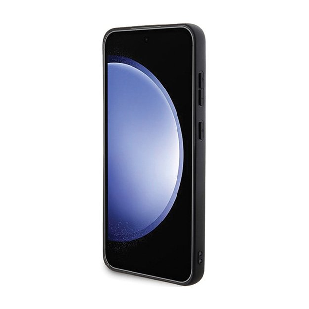 Karl Lagerfeld Saffiano Karl & Choupette metalinis segtukas – Samsung Galaxy S24 dėklas (juodas)