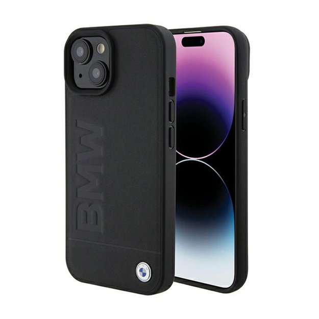 BMW odinis „Hot Stamp MagSafe“ dėklas, skirtas „iPhone 15 Plus“ (juodas)