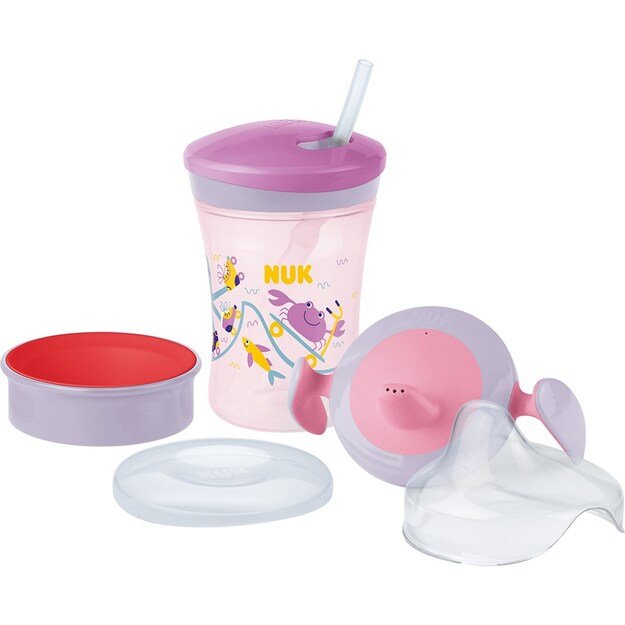 Kūdikių puodelis NUK LEARN TO DRINK rinkinys mergaitėms