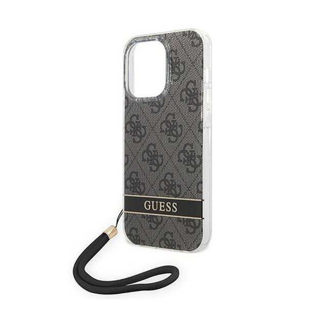 „Guess“ 4G spausdinimo laido dėklas, skirtas „iPhone 14 Pro Max“ (juodas)