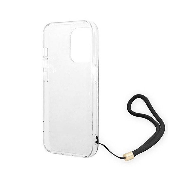 „Guess“ 4G spausdinimo laido dėklas, skirtas „iPhone 14 Pro Max“ (juodas)