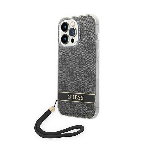„Guess“ 4G spausdinimo laido dėklas, skirtas „iPhone 14 Pro Max“ (juodas)