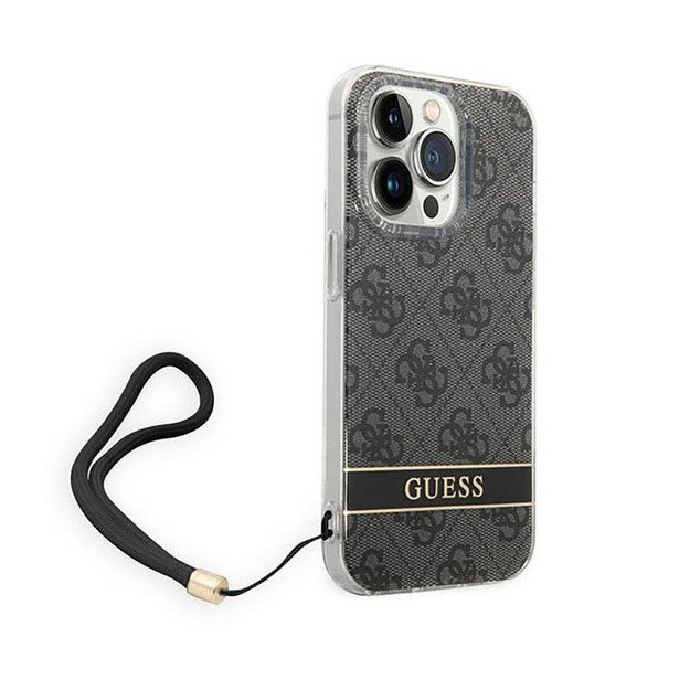 „Guess“ 4G spausdinimo laido dėklas, skirtas „iPhone 14 Pro Max“ (juodas)
