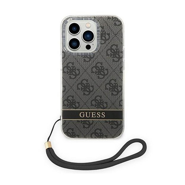 „Guess“ 4G spausdinimo laido dėklas, skirtas „iPhone 14 Pro Max“ (juodas)