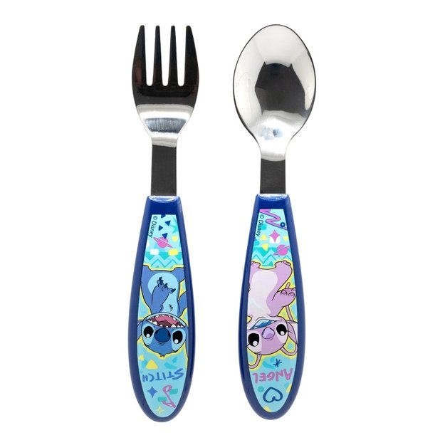 „Disney Stitch“ – metalinių stalo įrankių rinkinys iš „Stitch & Angel“ kolekcijos (šaukštas ir šakutė)
