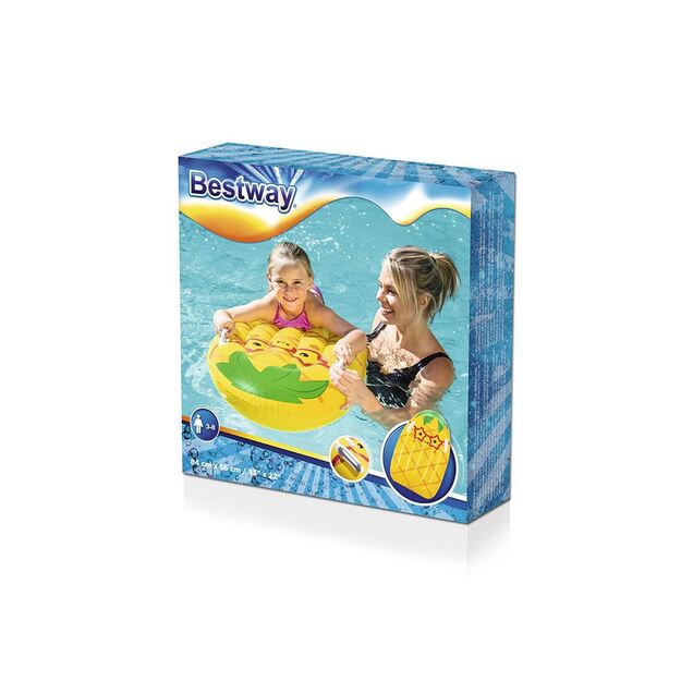 Pripučiamas vaikiškas gultas su rankenomis Bestway Ananas 84cm x 56cm