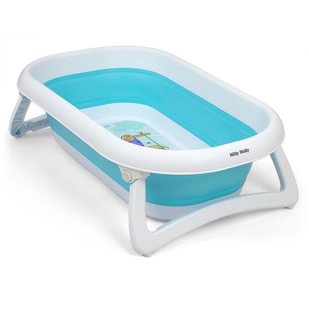 Milly Mally Aqua mėlyna sulankstoma kūdikių vonelė su kriaukle