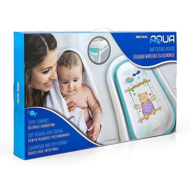 Milly Mally Aqua mėlyna sulankstoma kūdikių vonelė su kriaukle