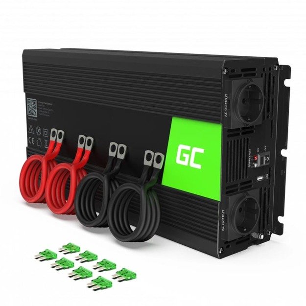 „Green Cell“ – įtampos keitiklis nuo 12 V iki 230 V, 2000 W / 4000 W, modifikuota sinusoidė