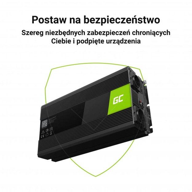 „Green Cell“ – įtampos keitiklis nuo 12 V iki 230 V, 2000 W / 4000 W, modifikuota sinusoidė