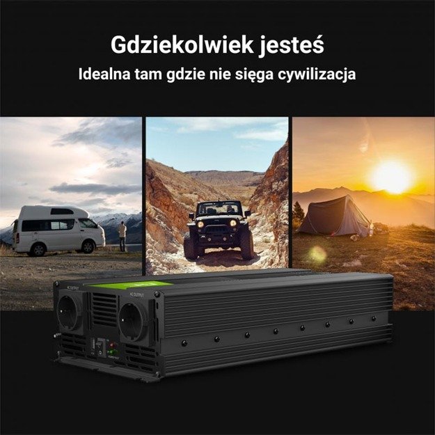 „Green Cell“ – įtampos keitiklis nuo 12 V iki 230 V, 2000 W / 4000 W, modifikuota sinusoidė