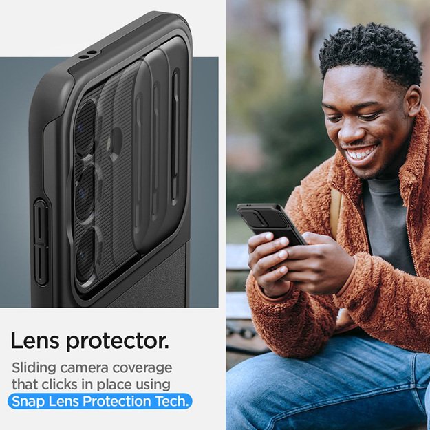 „Spigen Optic Armor“ – dėklas, skirtas „Samsung Galaxy S24“ (juodas) 1