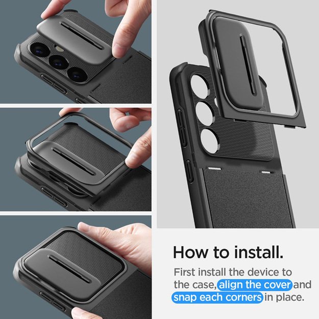 „Spigen Optic Armor“ – dėklas, skirtas „Samsung Galaxy S24“ (juodas) 2