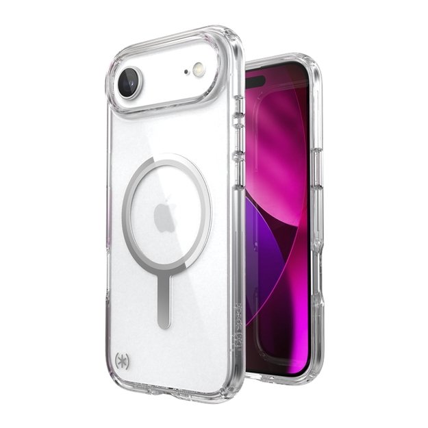„Speck Presidio Perfect Clear MagSafe“ dėklas „iPhone 17 Air“ (skaidrus / sidabrinis) 15