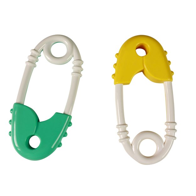 Safety pin rattle colorful 3