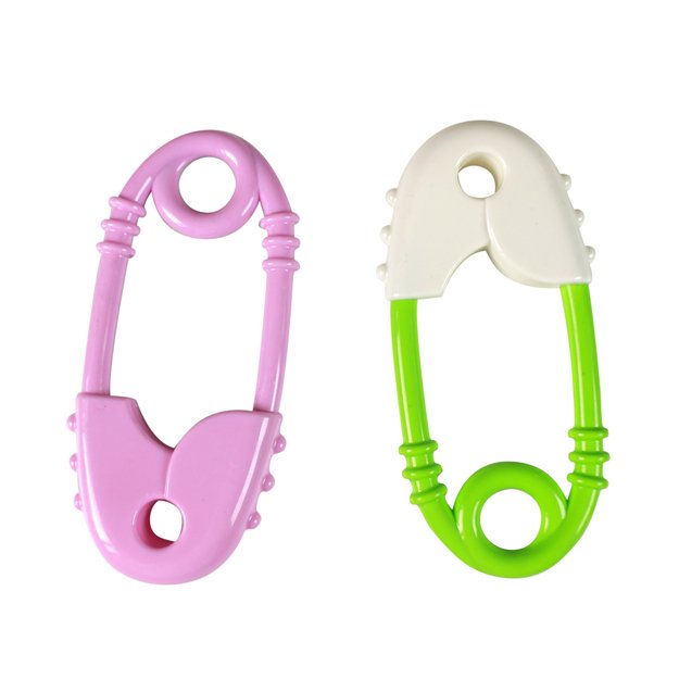 Safety pin rattle colorful 2