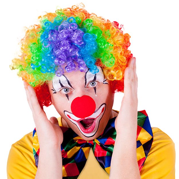 Colorful clown wig for adults 2