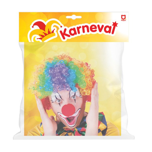 Colorful clown wig for adults 3