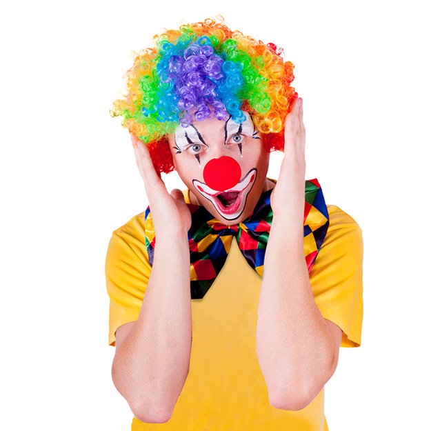 Colorful clown wig for adults 1