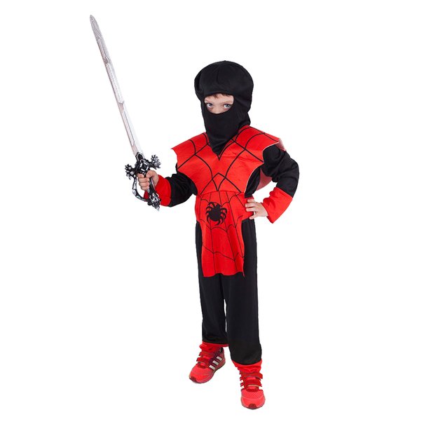 Vaikiškas kostiumas - raudonas NINJA (M) 1