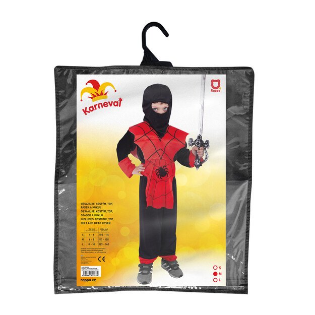 Vaikiškas kostiumas - raudonas NINJA (M) 2