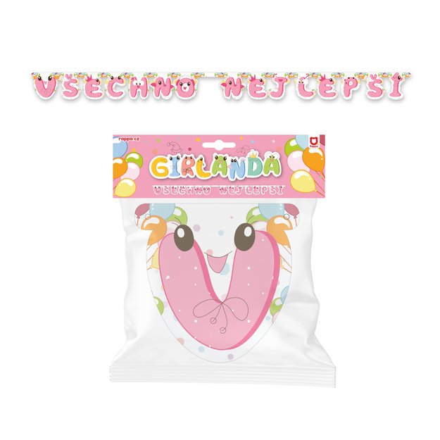 the pink paper garland VŠECHNO NEJLEPŠÍ 4