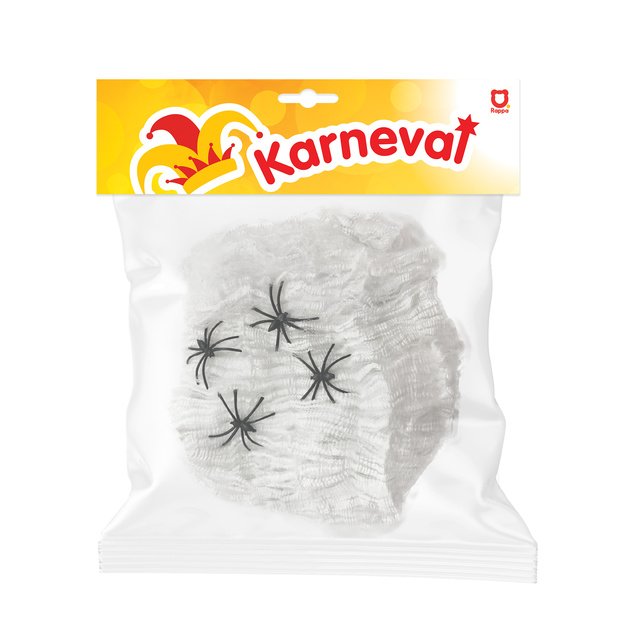Spider web with spiders, white 2