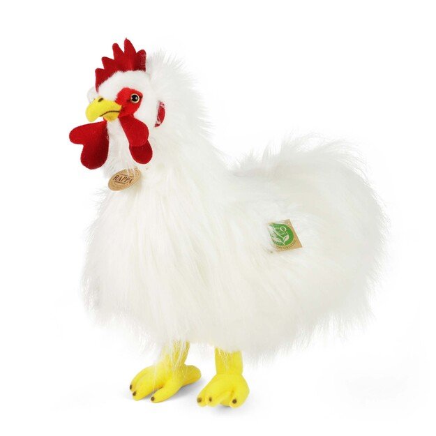 Plush white rooster 33 cm ECO-FRIENDLY 4