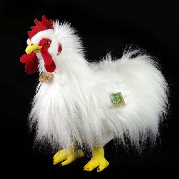 Plush white rooster 33 cm ECO-FRIENDLY 2