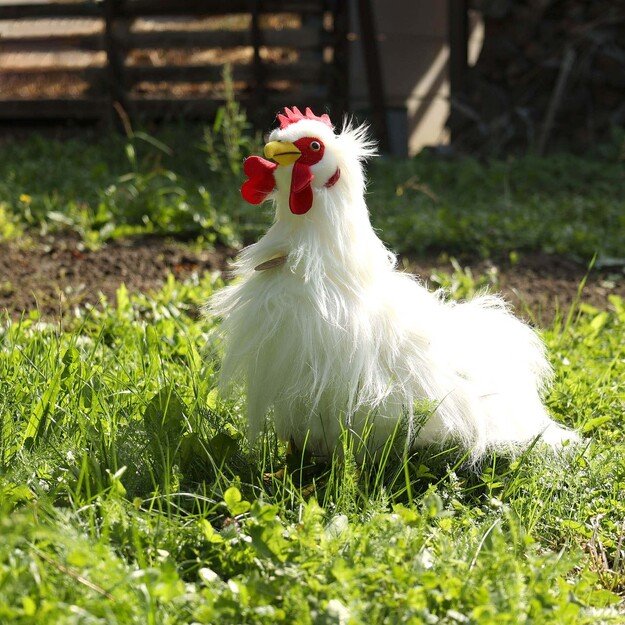 Plush white rooster 33 cm ECO-FRIENDLY 1