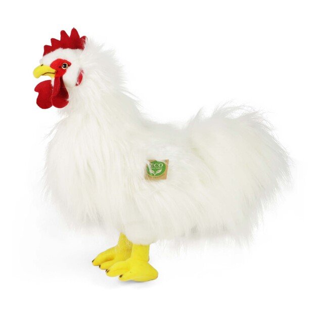 Plush white rooster 33 cm ECO-FRIENDLY 3