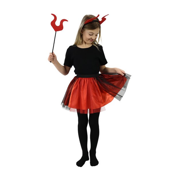Children costume devil tutu skirt with accessories 4