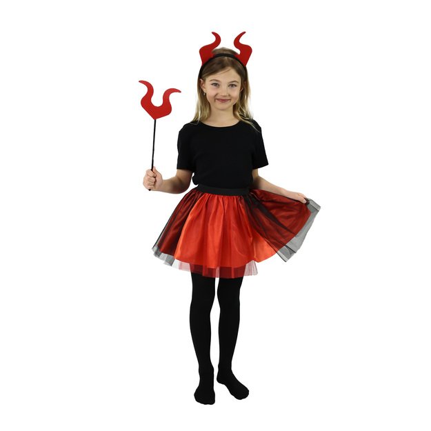 Children costume devil tutu skirt with accessories 2