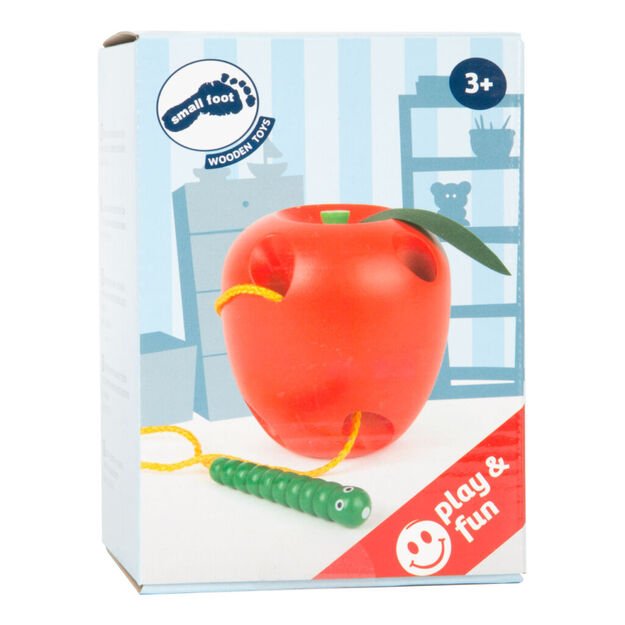 Maža pėda Medinis obuolių siūlų žaidimas 2