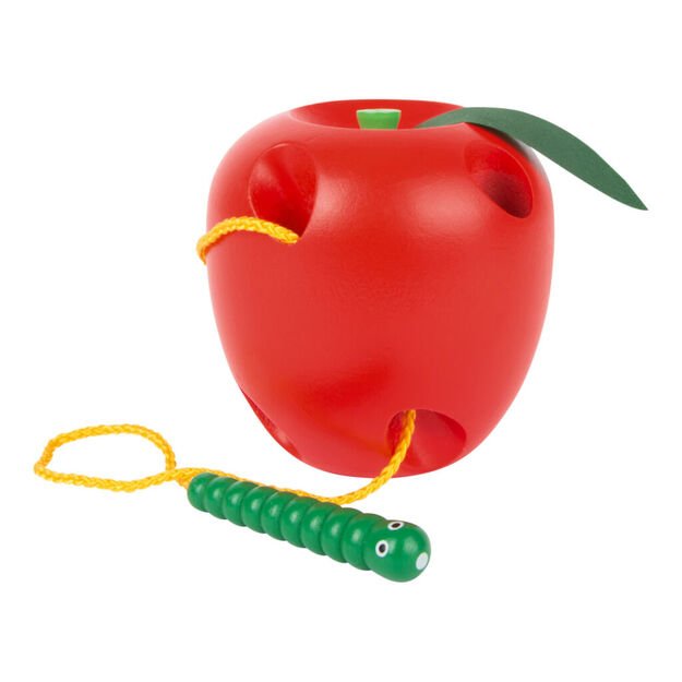 Maža pėda Medinis obuolių siūlų žaidimas 3