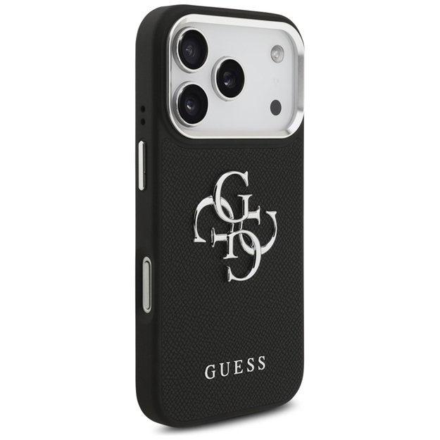 „Guess Grained Big 4G Classic Logo“ dėklas iPhone 17 Pro (juodas) 8