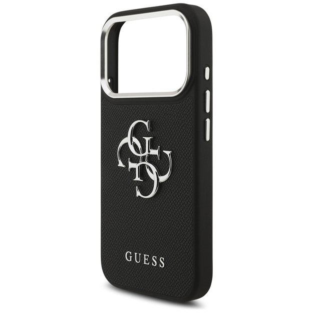 „Guess Grained Big 4G Classic Logo“ dėklas iPhone 17 Pro (juodas) 1