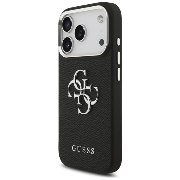 „Guess Grained Big 4G Classic Logo“ dėklas iPhone 17 Pro (juodas) 6