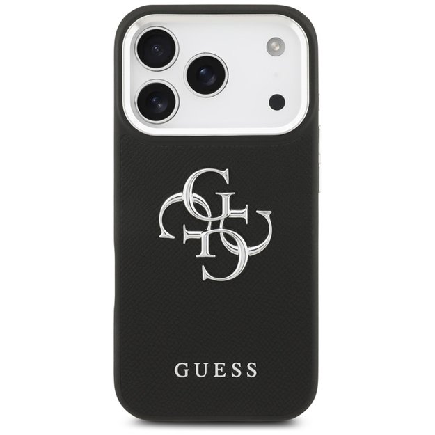 „Guess Grained Big 4G Classic Logo“ dėklas iPhone 17 Pro (juodas) 3