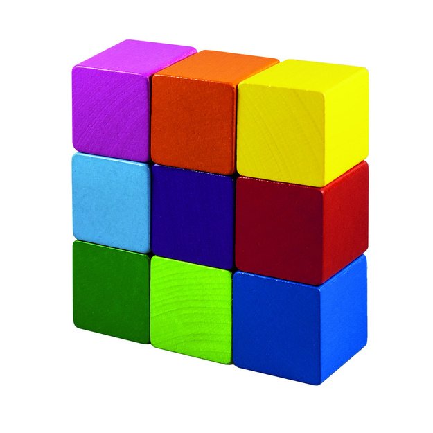 Mediniai spalvoti kubeliai 35 mm 1