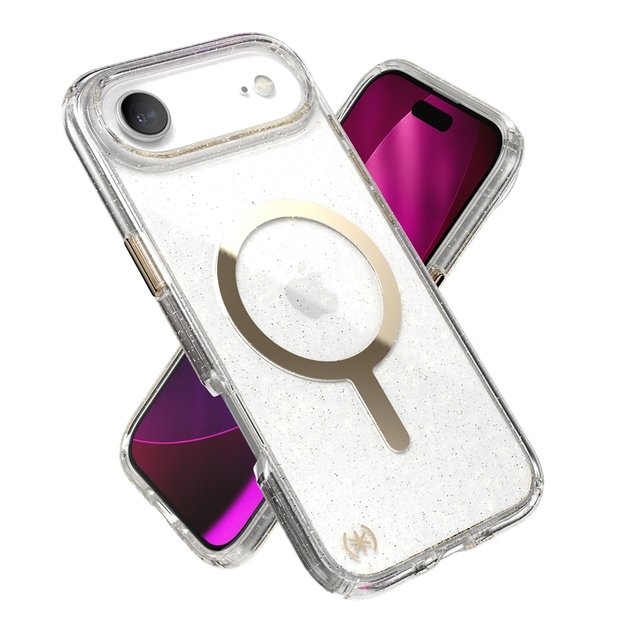 „Speck Presidio Lux MagSafe“ – „iPhone Air“ dėklas (blizgučiai / metalinis aukso spalvos) 2